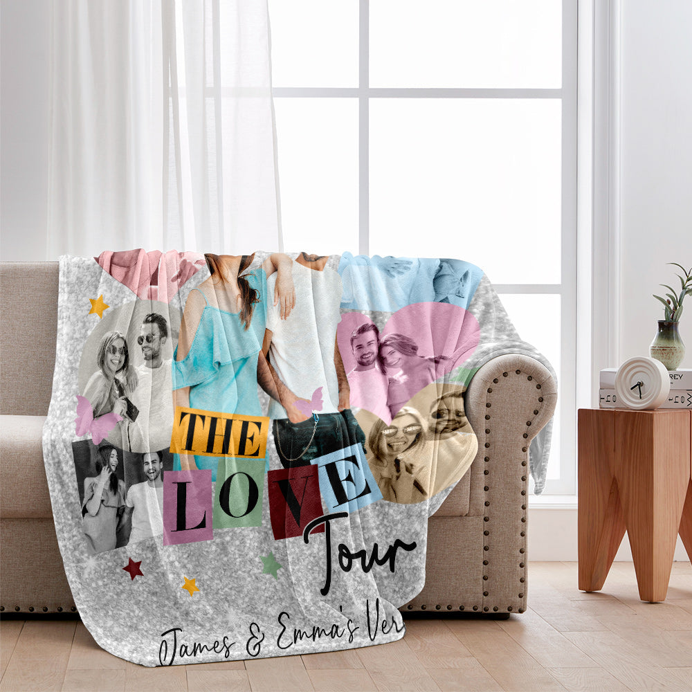 Personalized Photo Couple Blanket Unique Gift for Anniversary