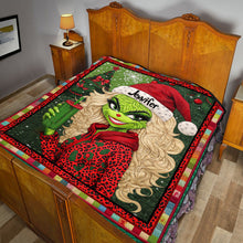 Load image into Gallery viewer, Personalized Christmas Quilt with Green Lady Design for Unique Gifts
