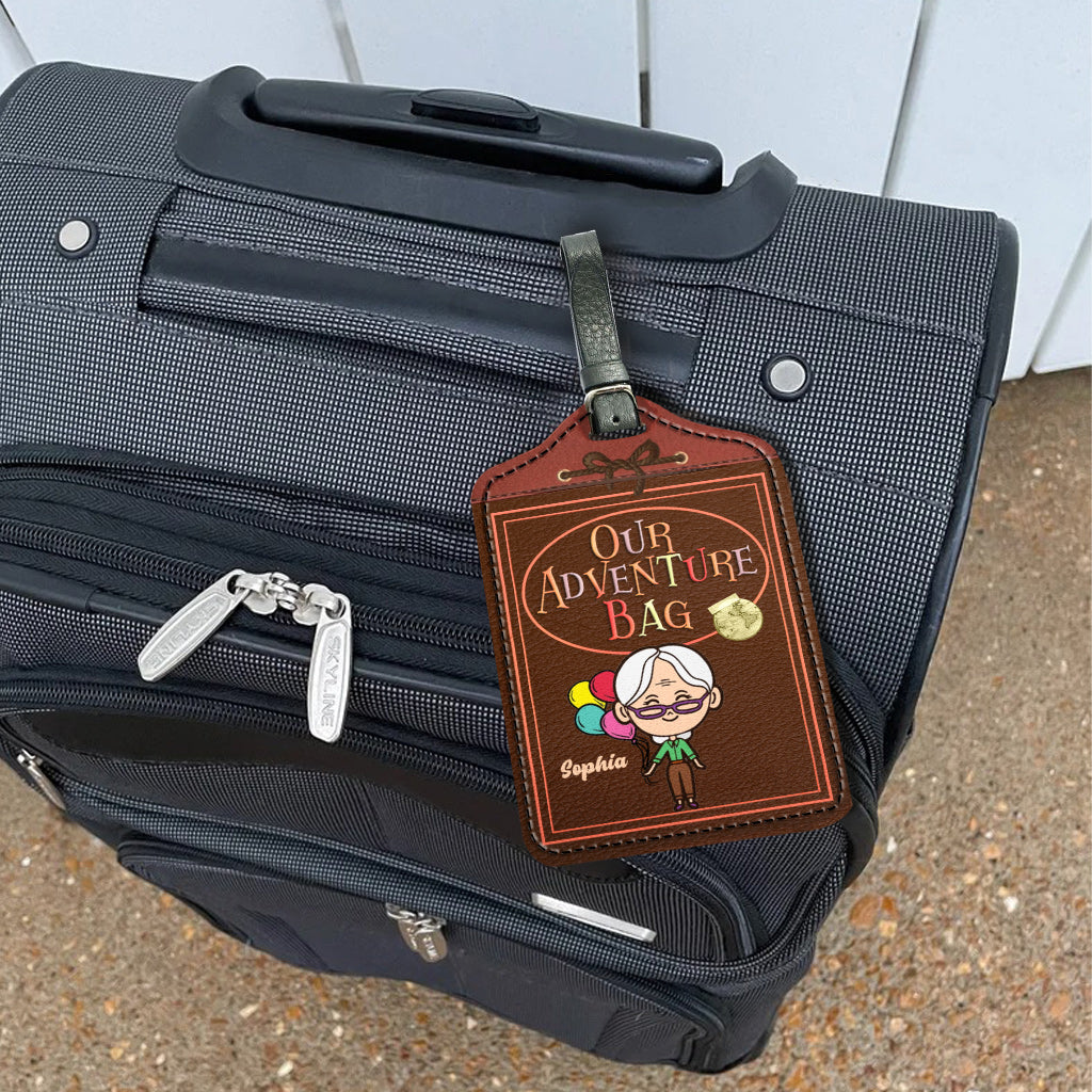 Personalized Leather Luggage Tag Custom Name Adventure Gift