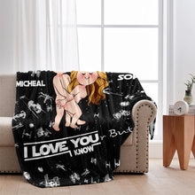 Load image into Gallery viewer, Personalized I Love Your Butt Blanket Custom Name Gift for Couples
