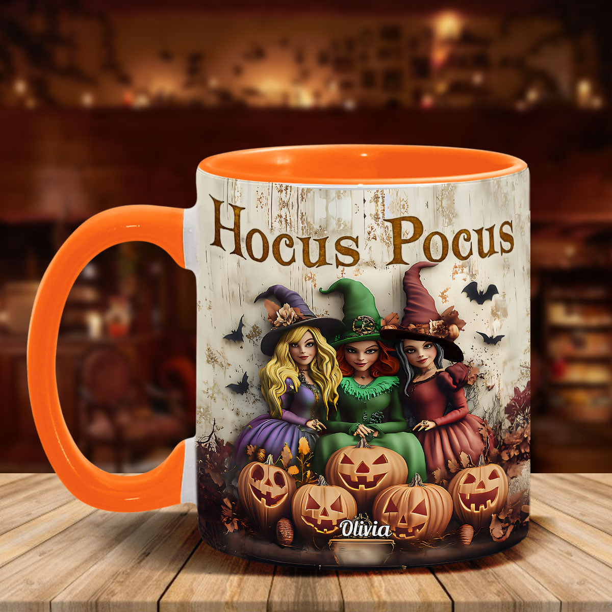 Personalized Hocus Pocus Witches Accent Mug Custom Name Gift