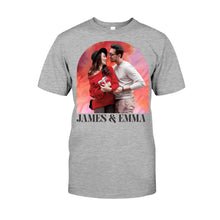 Load image into Gallery viewer, Personalized Couple T-shirt &amp; Hoodie Custom Names Gift for Valentine’s Day

