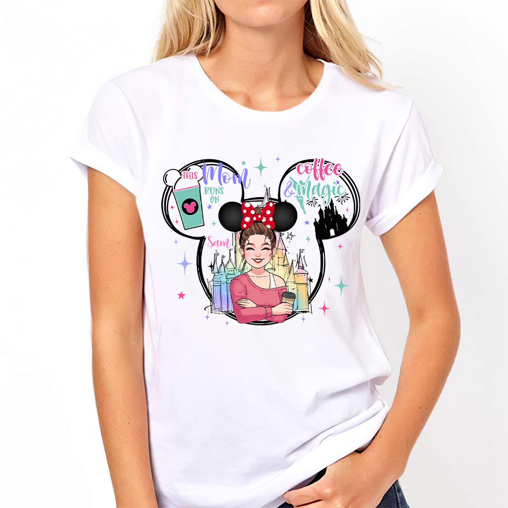 Personalized Coffee Magic Mouse T-shirt for Mom – Custom Name Gift