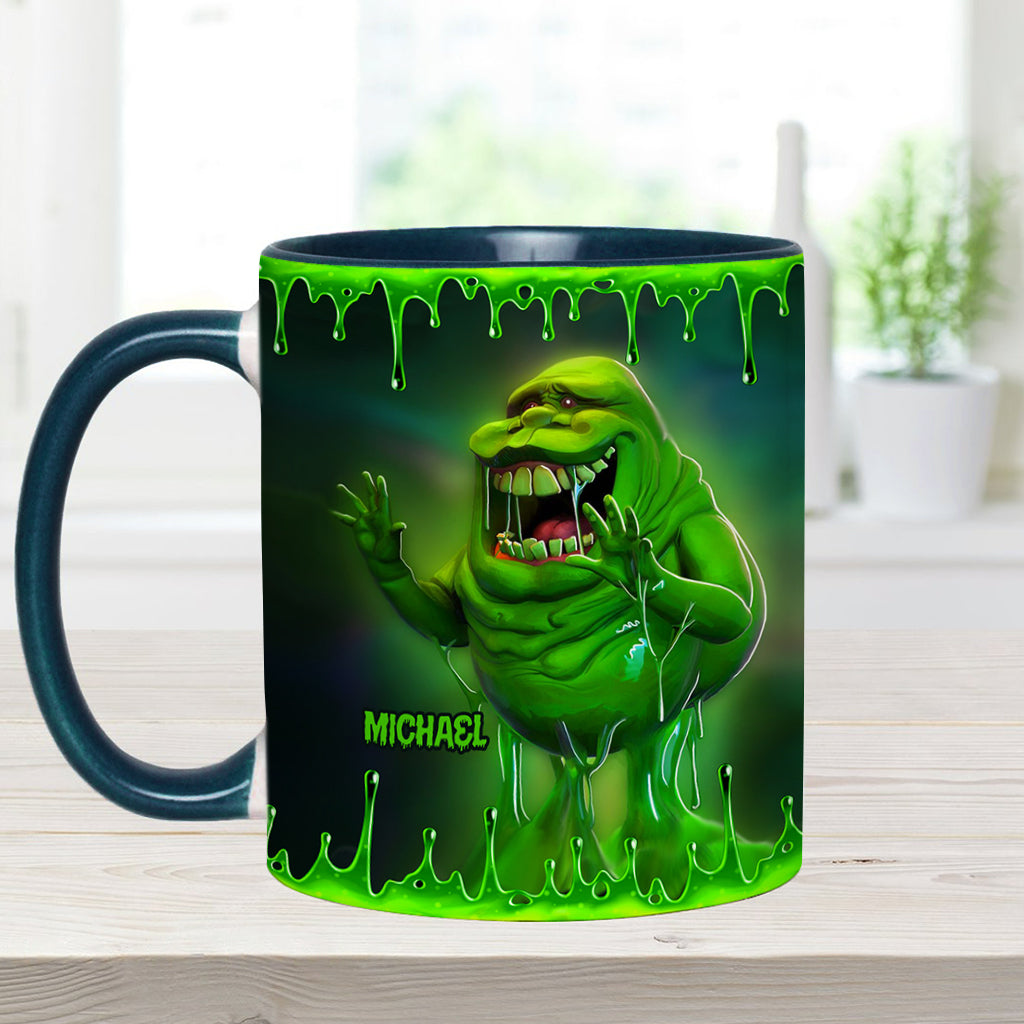 Personalized Green Ghost Accent Mug for Halloween & Birthdays