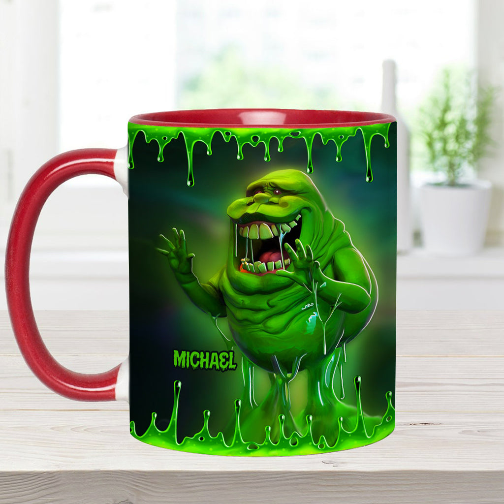 Personalized Green Ghost Accent Mug for Halloween & Birthdays