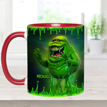 Load image into Gallery viewer, Personalized Green Ghost Accent Mug for Halloween &amp; Birthdays

