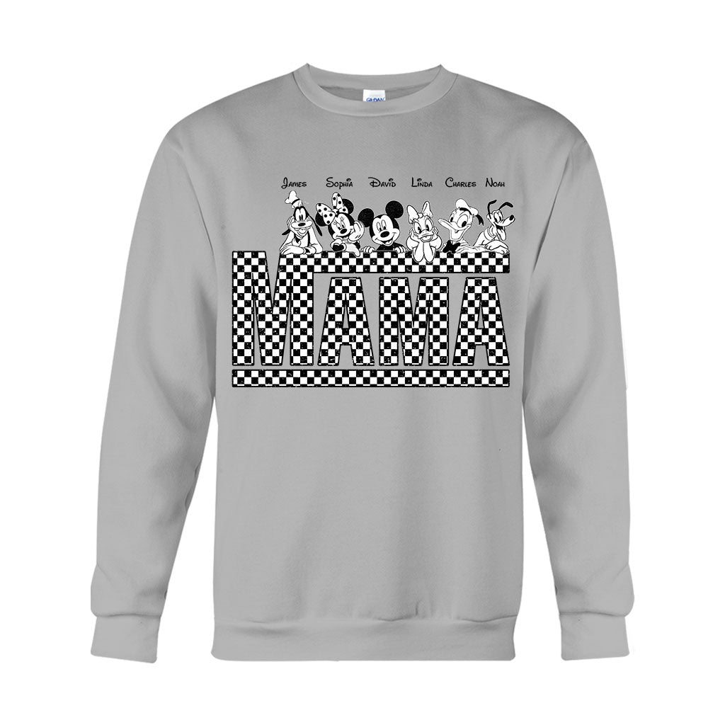 Personalized Vintage Checkered Mouse T-Shirt & Hoodie for Mom and Dad
