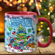 Load image into Gallery viewer, Personalized Merry Stitchmas Accent Mug Custom Name Gift for Christmas
