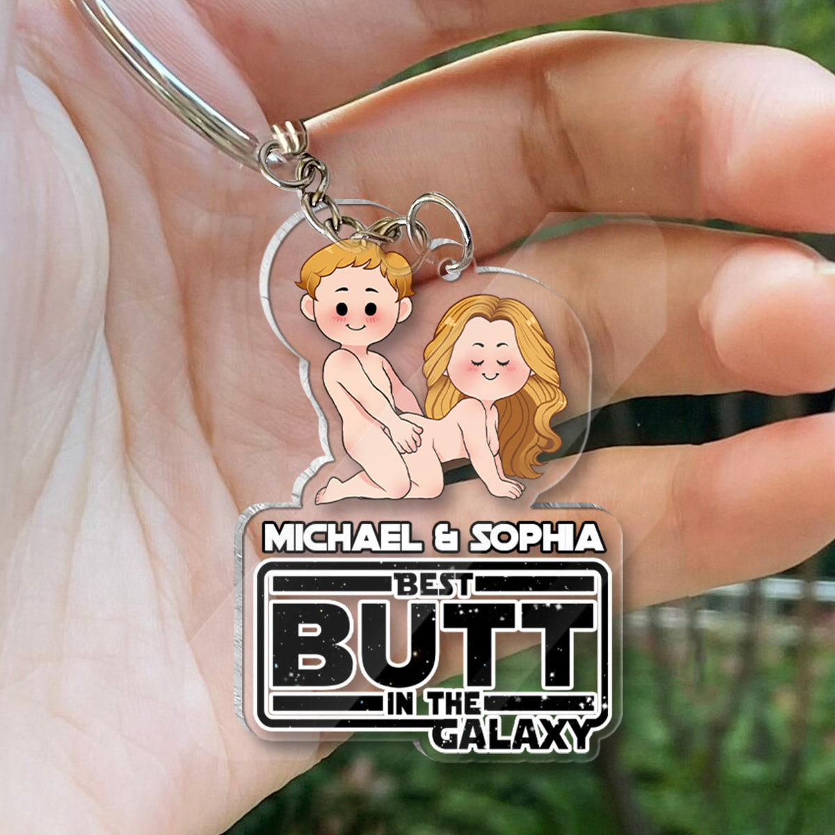 Personalized Transparent Acrylic Keychain Custom Name Gift for Couples