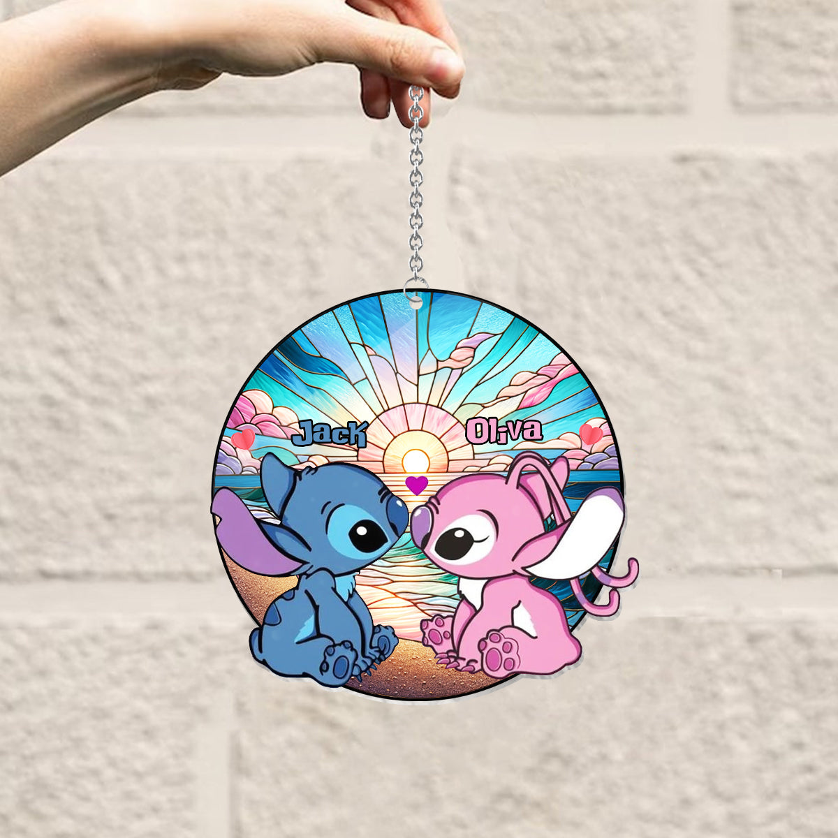Personalized Suncatcher Ornament Custom Name Ohana Gift