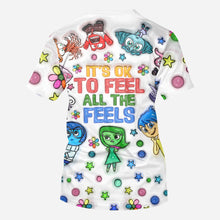 Load image into Gallery viewer, Personalized All Over Shirt with Fun 'All The Feels' Design for Kids
