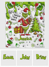 Load image into Gallery viewer, Personalized Grinchmas Blanket Soft Flannel Gift for Christmas
