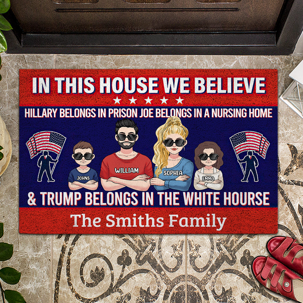 Custom Family Doormat with Personalized Text for Front Entry