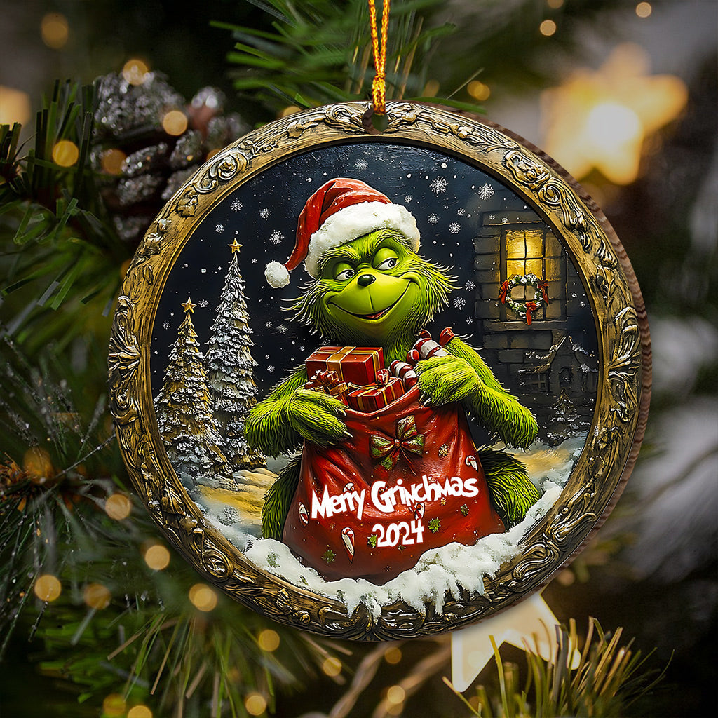 Personalized Grinch Christmas Ornament Custom Name Gift