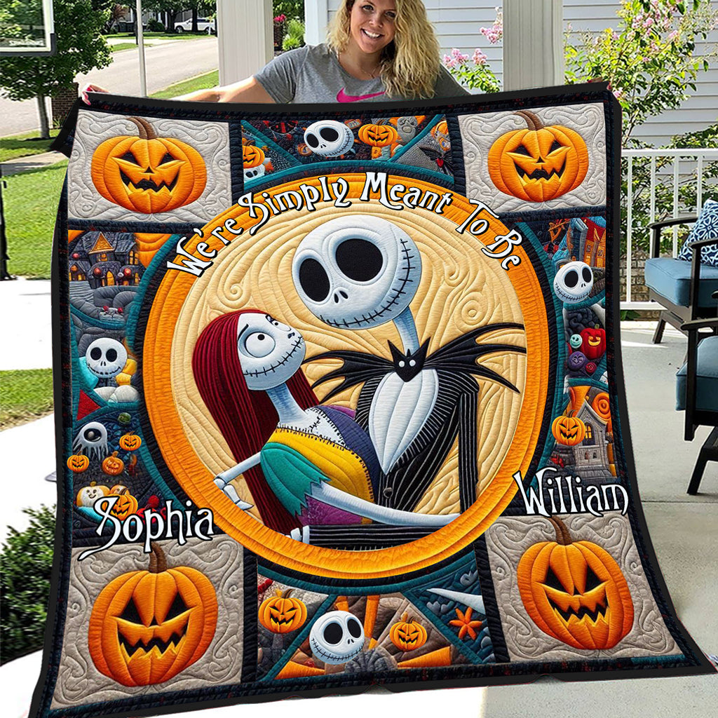 Personalized Nightmare Before Christmas Quilt for Couples - Custom Name Gift