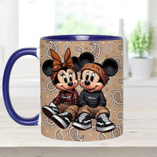 Load image into Gallery viewer, Personalized Mouse Couple Accent Mug Custom Name Gift for Anniversary
