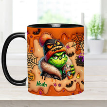 Load image into Gallery viewer, Personalized Halloween Grinch Accent Mug Custom Name Gift
