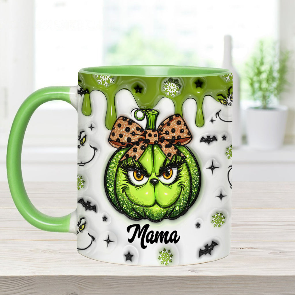 Personalized Grinchy Grandma Accent Mug Custom Name Gift