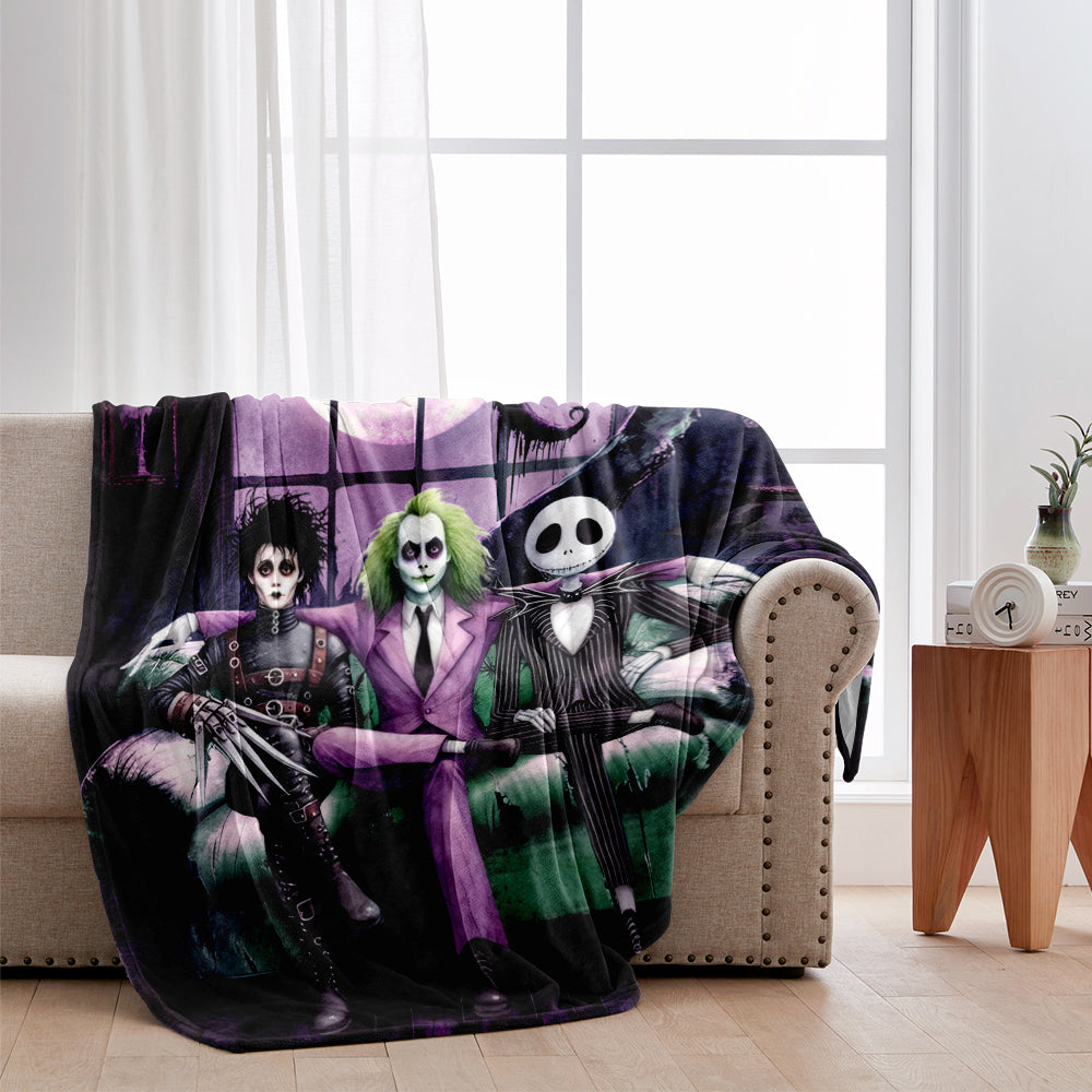 Personalized Cool Guys Blanket Soft Flannel Custom Name Gift for Halloween