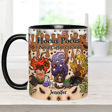 Load image into Gallery viewer, Personalized Three Witches Accent Mug for Fall Coffee Lovers
