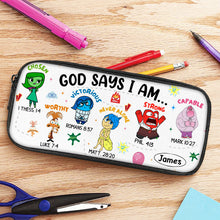 Load image into Gallery viewer, Personalized God Says I Am Pencil Case with Custom Name Gift for Kids
