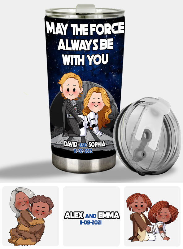 Personalized Star Wars Tumbler May The Force Be With You Gift for Couples