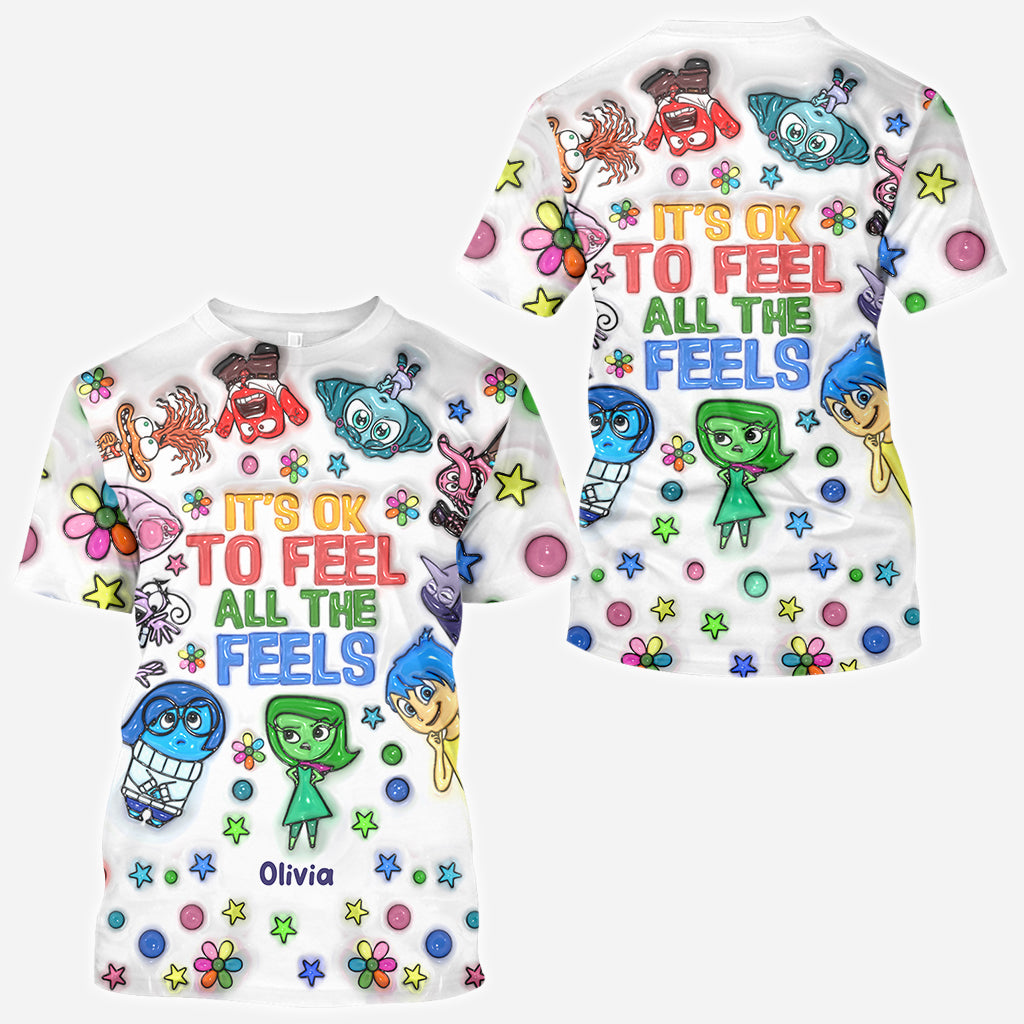 Personalized All Over Shirt with Fun 'All The Feels' Design for Kids
