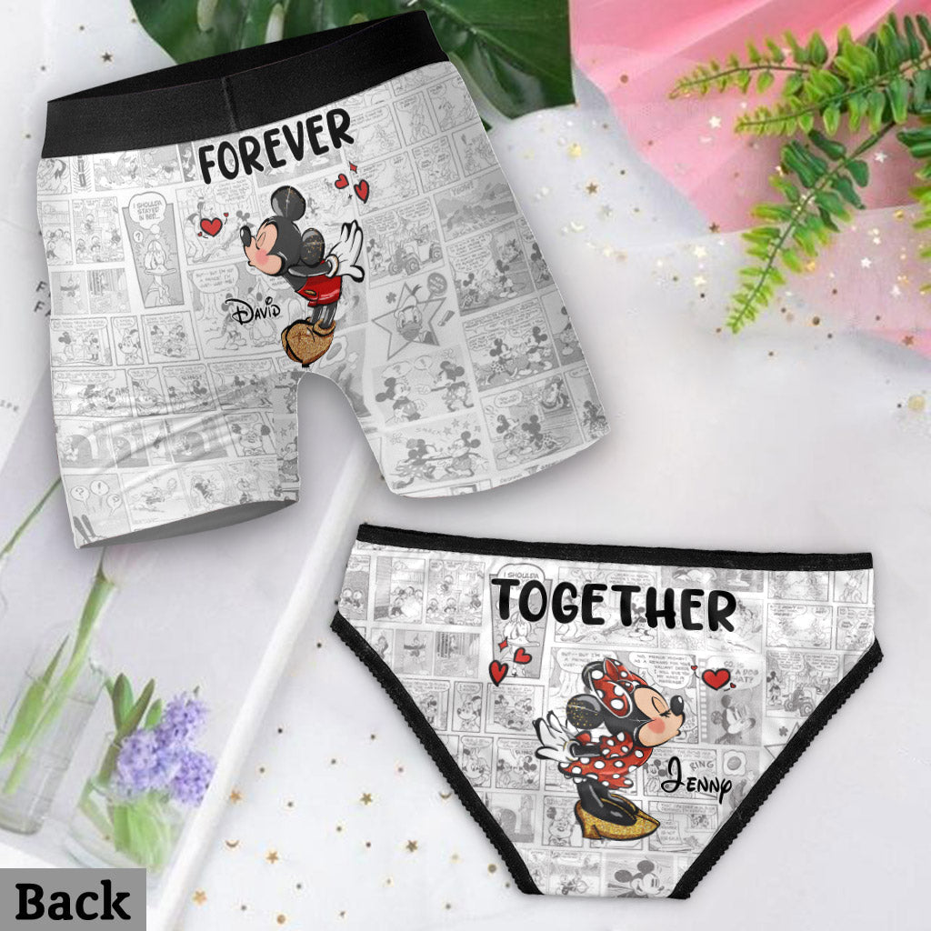 Personalized Lace Border Briefs Set for Couples | Custom Gift