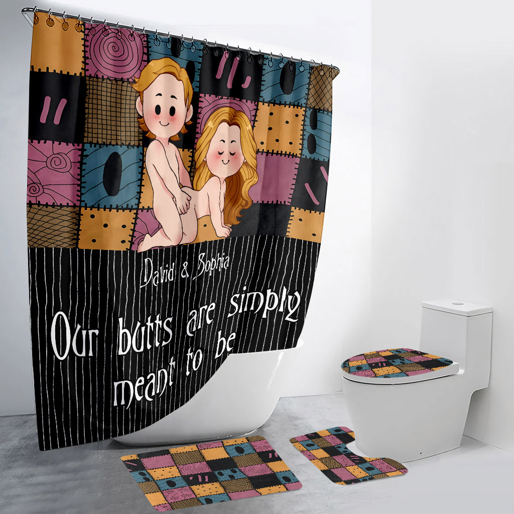 Personalized Nightmare Bathroom Curtain & Mats Set for Couples