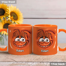 Load image into Gallery viewer, Personalized Two-Tone Accent Mug with Emotive Character - Custom Name Gift
