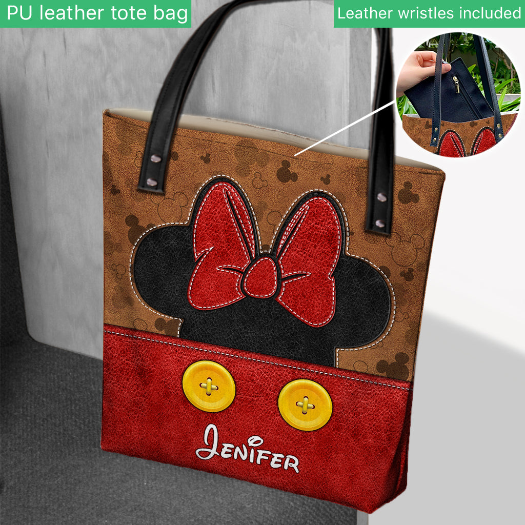 Personalized Mouse Tote Bag with Custom Name for Mom & Kids