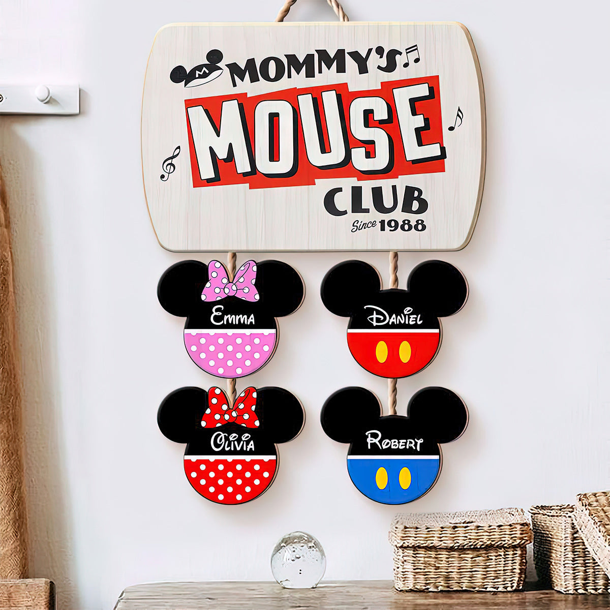 Personalized Mickey Mouse Pallet Wood Sign Custom Family Gift