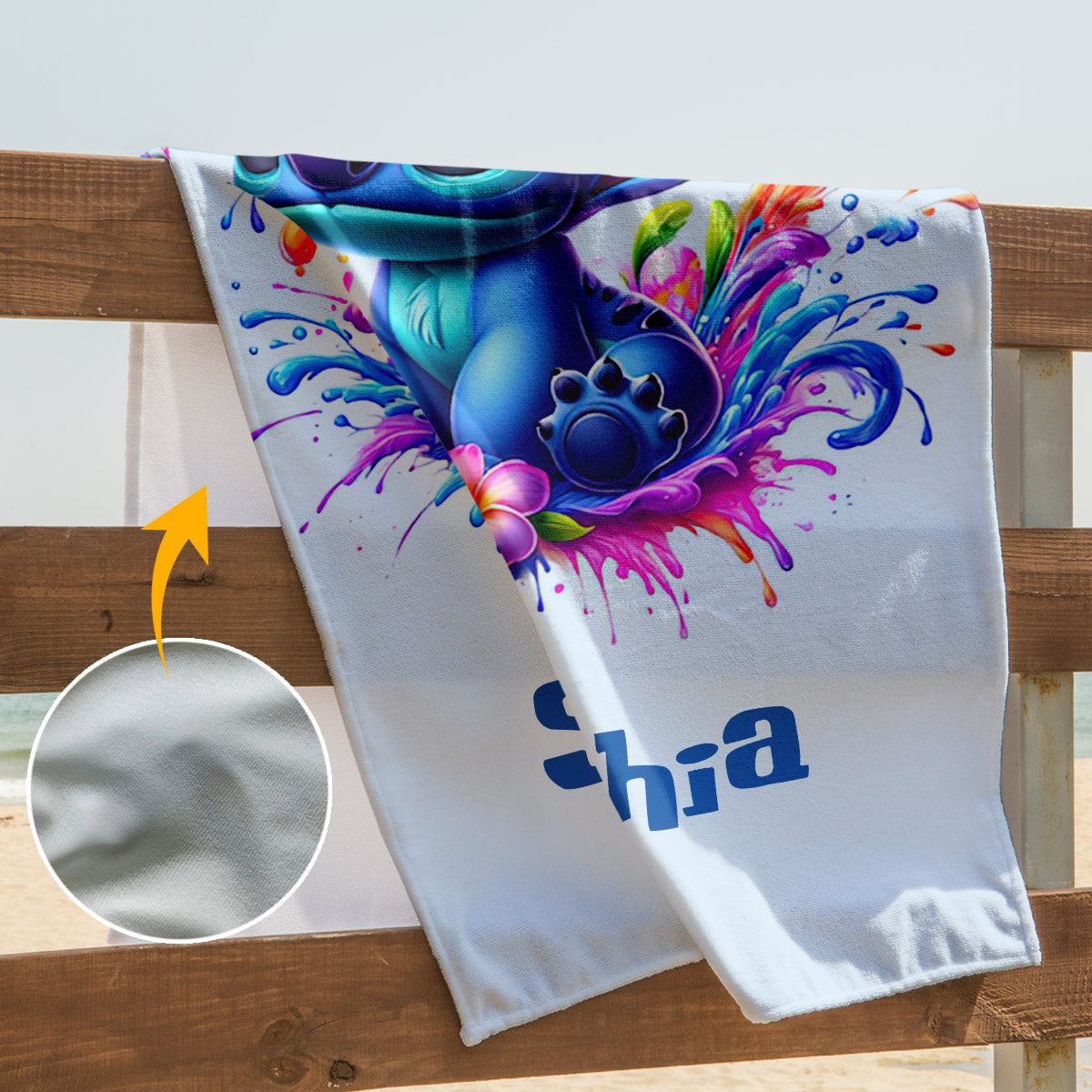 Personalized Ohana Beach Towel Custom Name Gift for Summer