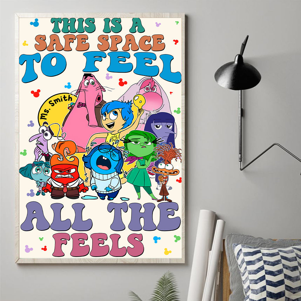 Personalized Canvas Print Safe Space Feelings Gift for Teacher