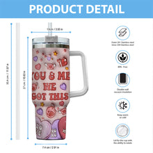 Load image into Gallery viewer, Personalized Mouse Ears Couple Tumbler with Handle for Engagement
