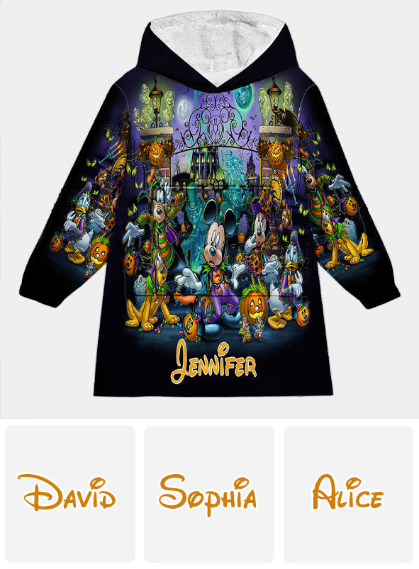 Personalized Halloween Blanket Hoodie Custom Name Gift