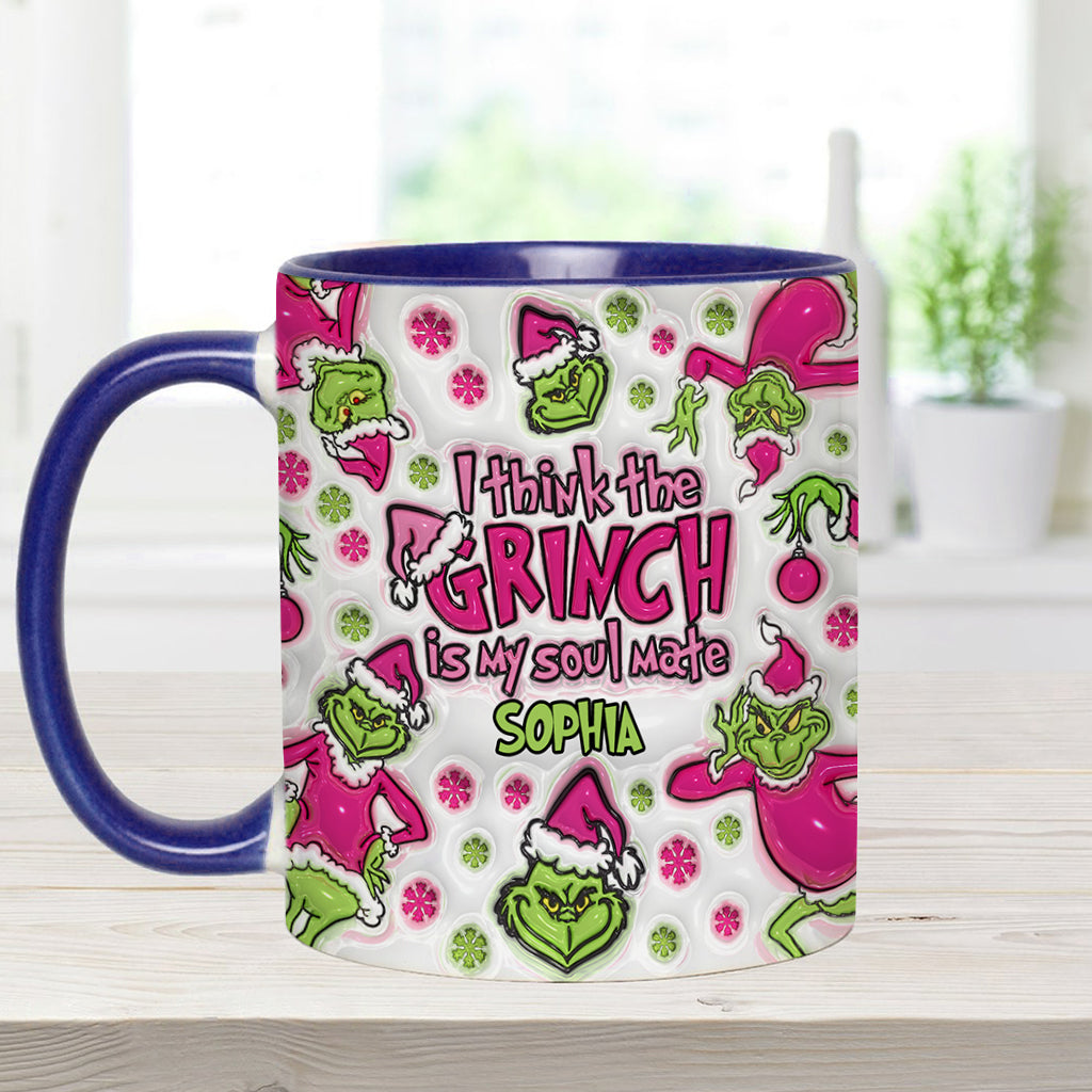 Personalized Grinch Accent Mug Custom Name Christmas Gift