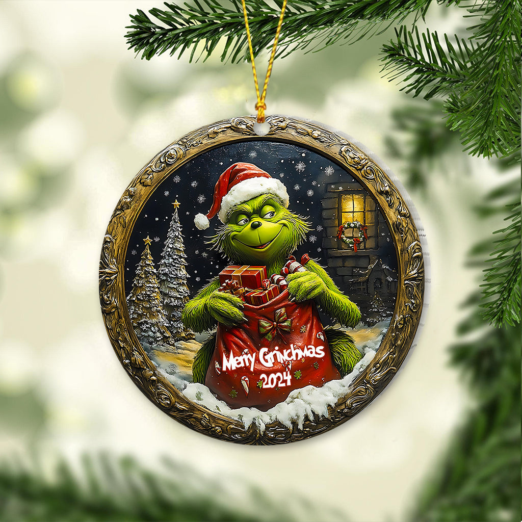 Personalized Grinch Christmas Ornament Custom Name Gift