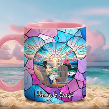 Load image into Gallery viewer, Personalized Ceramic Accent Mug with Sunset Design for Couples

