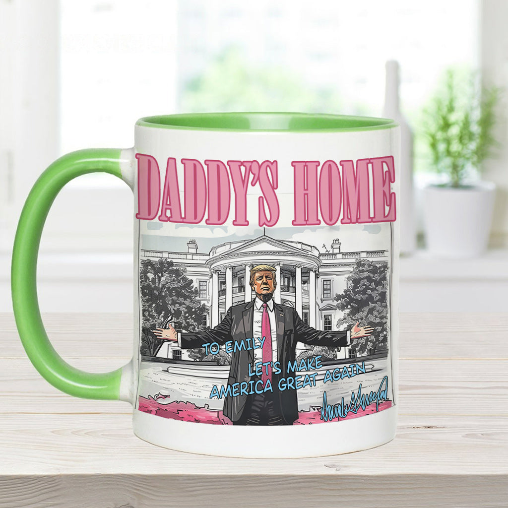 Personalized Two-Tone Accent Mug Custom Name Gift for Dad