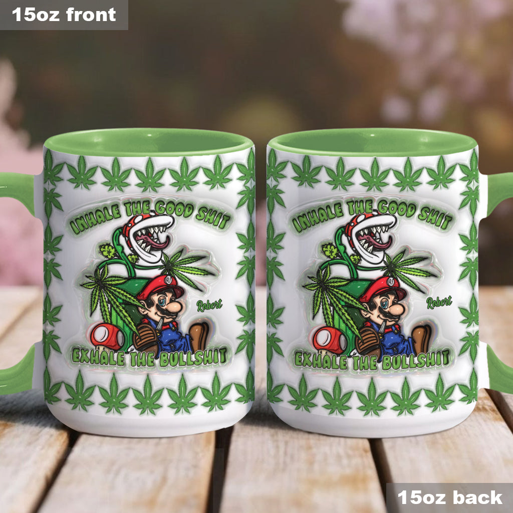 Personalized Weed Accent Mug Inhale the Good Sh*t Gift