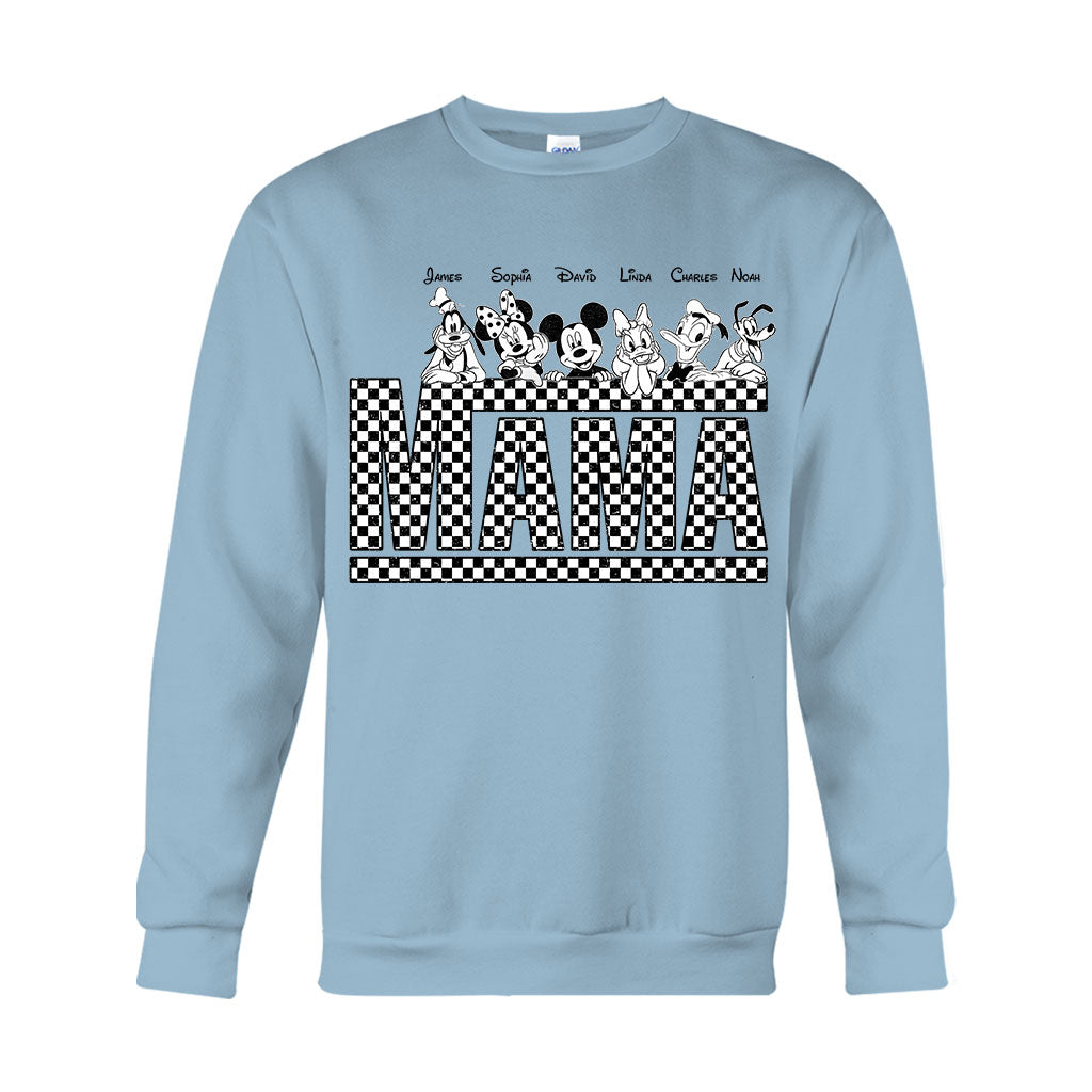 Personalized Vintage Checkered Mouse T-Shirt & Hoodie for Mom and Dad