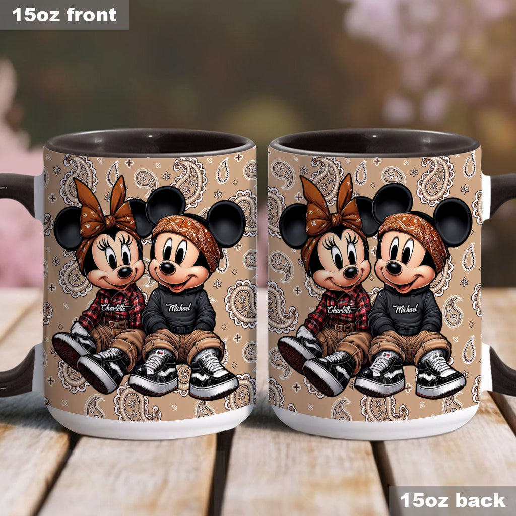 Personalized Mouse Couple Accent Mug Custom Name Gift for Anniversary