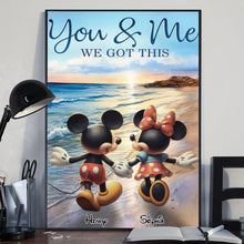 Load image into Gallery viewer, Personalized Mouse Ears Couple Retro Beach Canvas Art Gift
