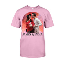 Load image into Gallery viewer, Personalized Couple T-shirt &amp; Hoodie Custom Names Gift for Valentine’s Day
