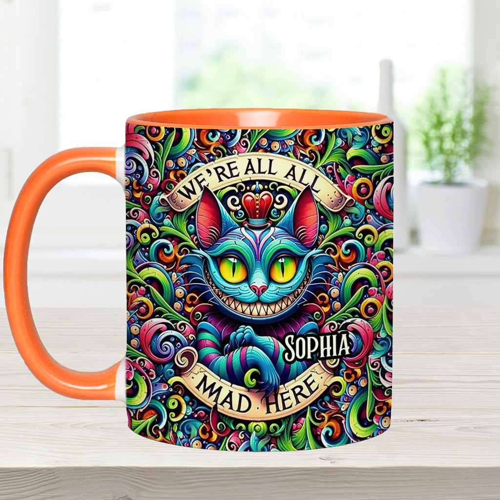 Personalized Ceramic Accent Mug with Colorful Cat Design for Birthdays or Christmas