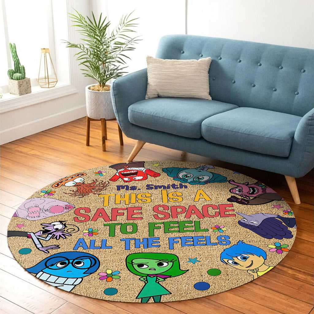 Personalized Autism Awareness Round Rug Gift for Teachers