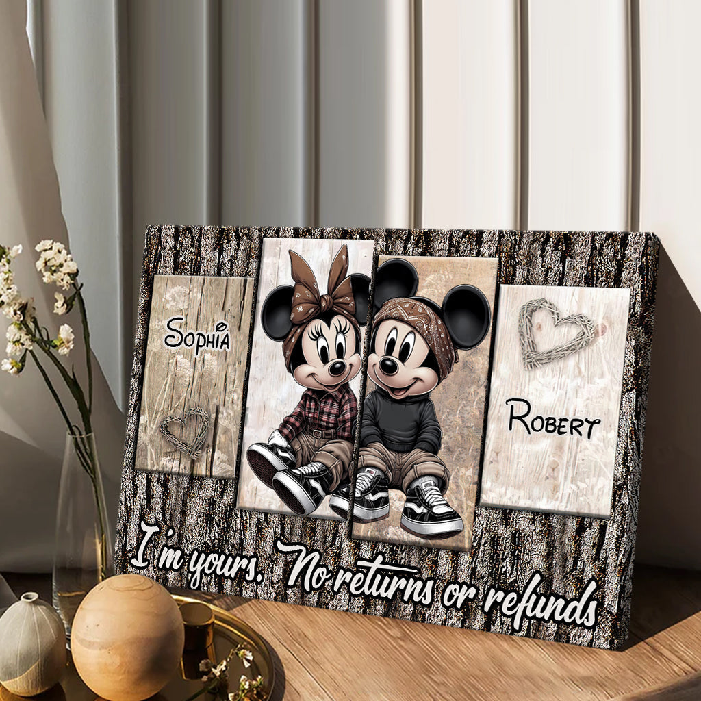 Personalized Mouse Mickey Minnie Canvas Art Gift for Couple