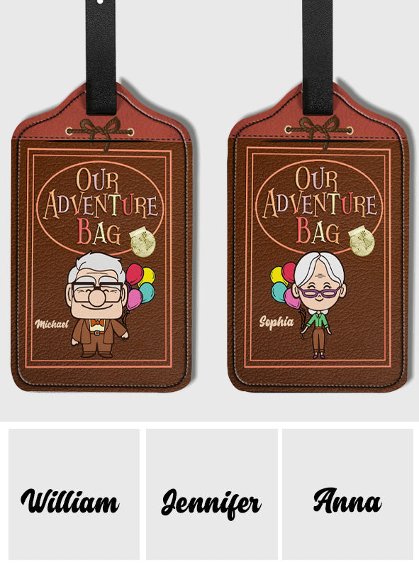 Personalized Leather Luggage Tag Custom Name Adventure Gift