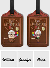 Load image into Gallery viewer, Personalized Leather Luggage Tag Custom Name Adventure Gift
